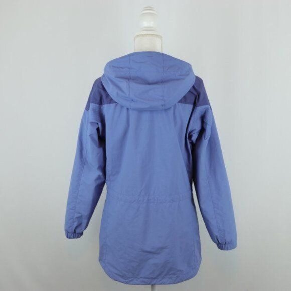 Columbia Women's Small Blue Hooded Full Zip Thigh Length Water Resistant Jacket - Picture 3 of 10